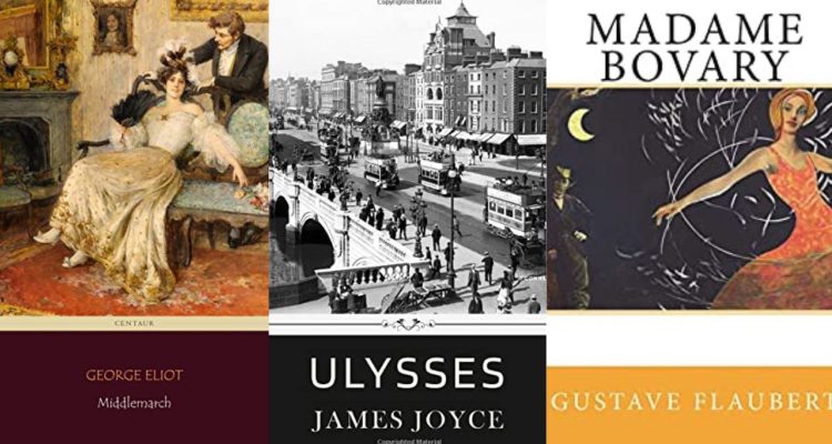 from left to right- middlemarch-george-elliot-book-cover ulysses-james-joyce-book-cover madame-bovary-gustave-flaubert-book-cover