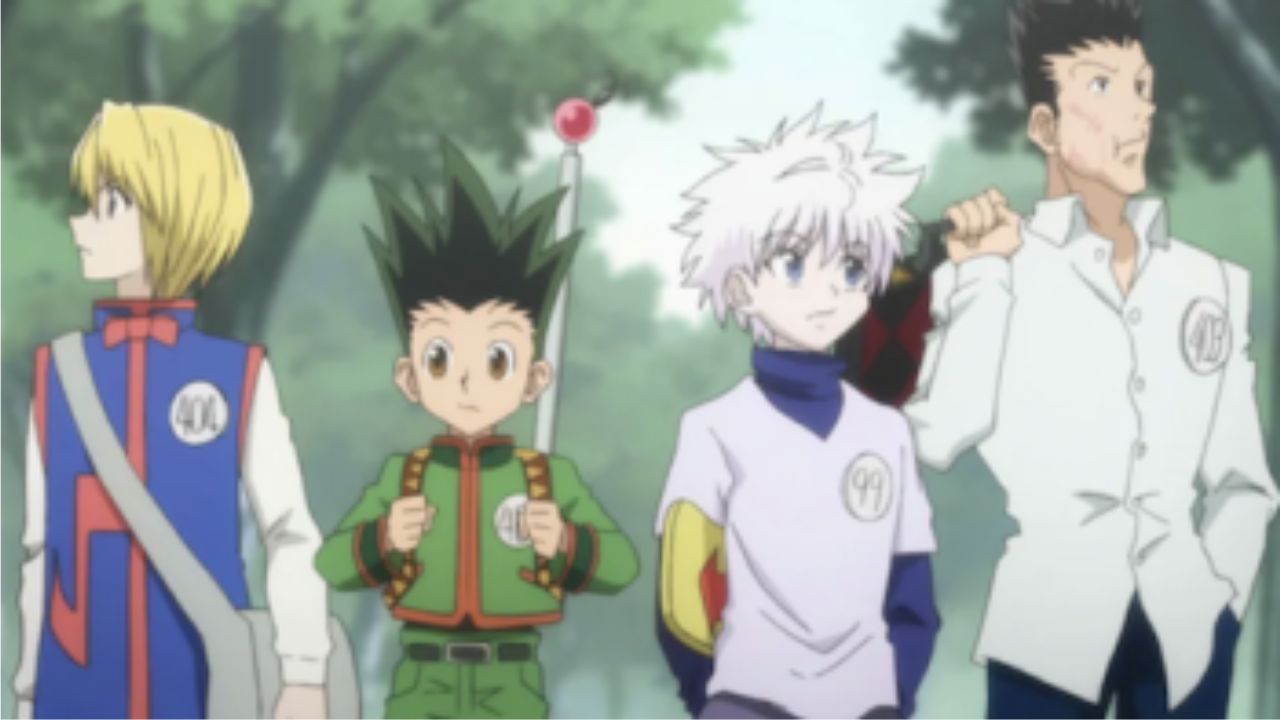 Hunter X Hunter in Kanji Characters with Gon, Killua, Kurapika and