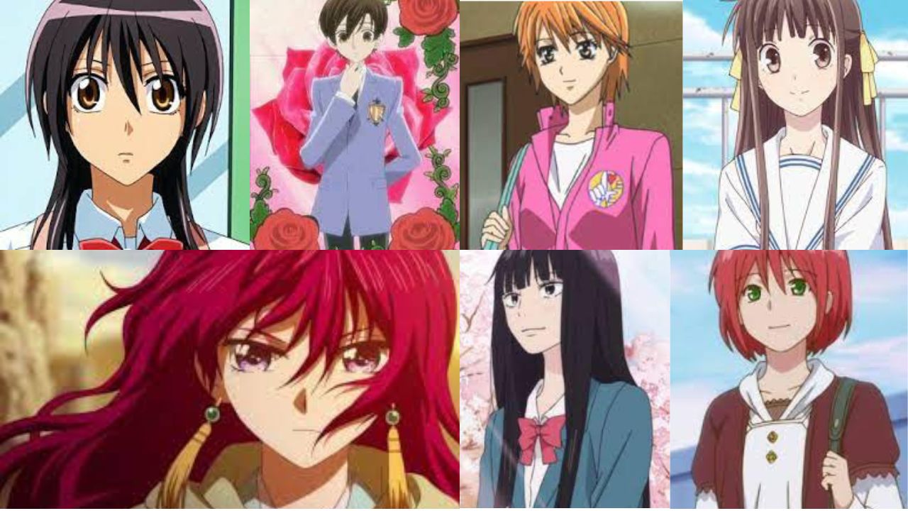 Shōjo protagonists Ayuzawa Misaki, Fujioka Haruhi, Mogami Kyōko, Honda Tōru, Princess Yona, Kuronuma sawako, and Shirayuki