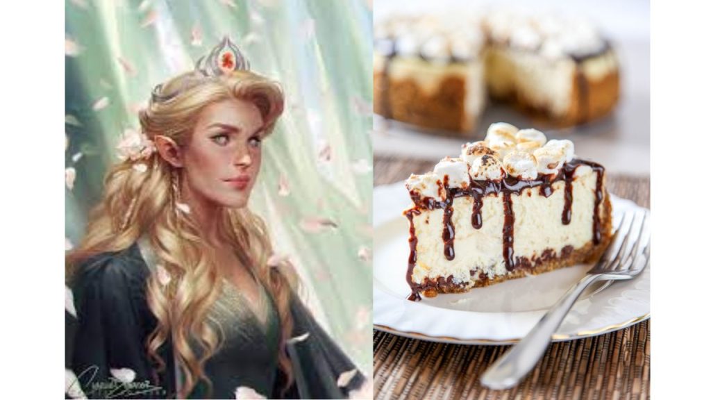 Blonde Woman and Cheesecake-with marshmallows image