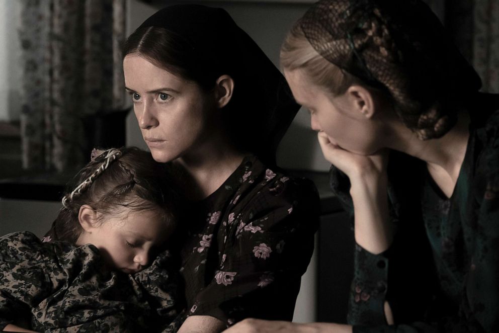 From left to right, Emily Mitchell, Claire Foy, and Rooney Mara play Mennonite women in 'Women Talking.'