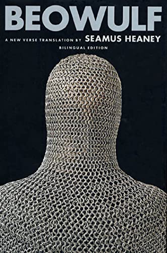 Beowulf by Seamus Heaney book cover
person in chainlink armor against a black background