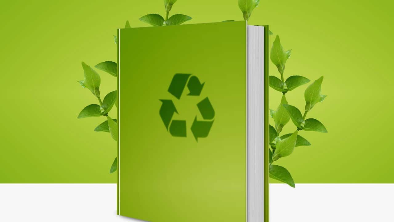can-books-be-recycled-how-to-make-an-affordable-difference-green-book-with-recycling-symbol-on-cover