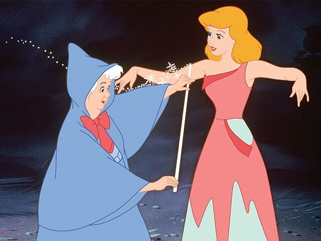 cinderella's-dress-being-transformed-by-her-fairy-godmother