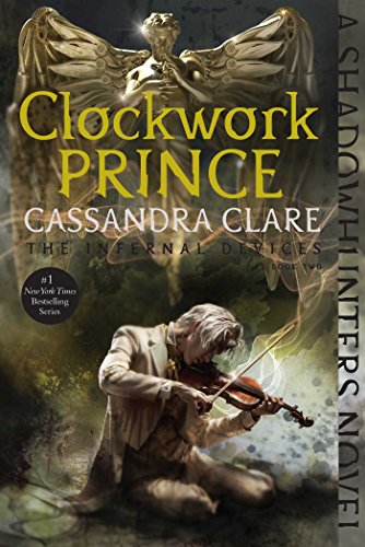 Clockwork Prince book cover by Cassandra Clare with Jem Carstairs playing the violin. 