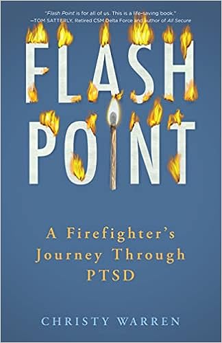 Flashpoint book cover blue background title letters on fire