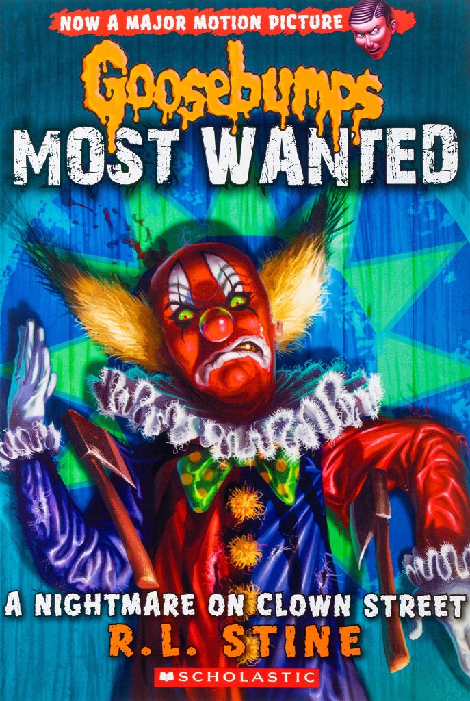 goosebumps most wanted a nightmare on clown street by r l stine book cover