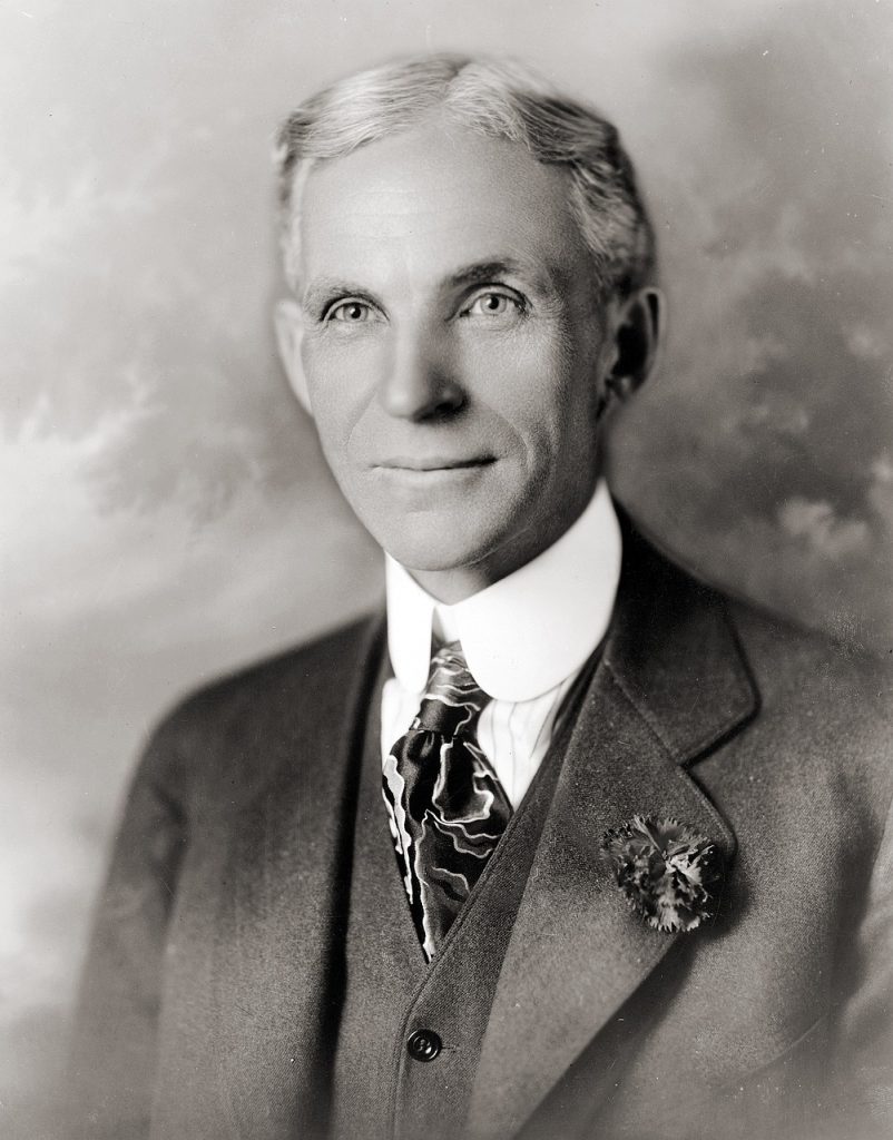 black and white portrait photo of henry ford