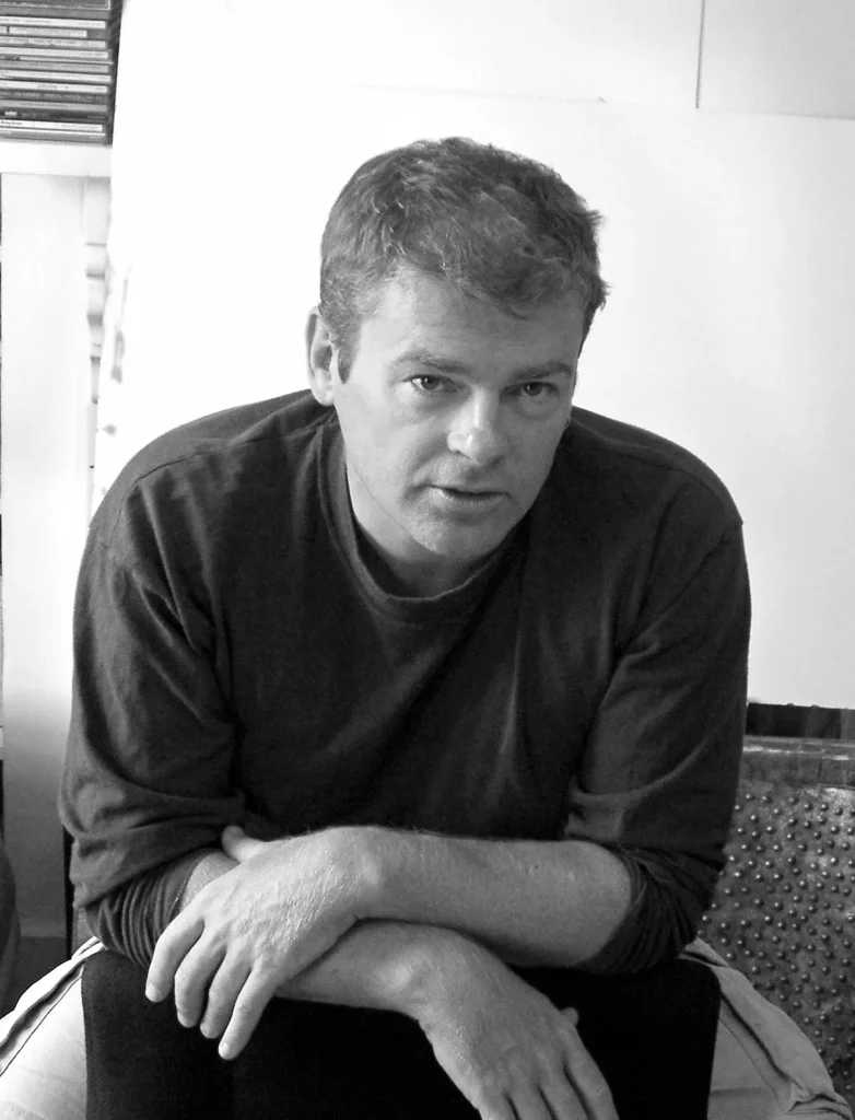 Author Mark Haddon pictured in black and white.