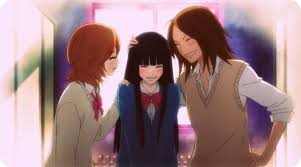 Kuronuma Sawako, Yoshida Chizuru, and Yano Ayane smiling and laughing together.