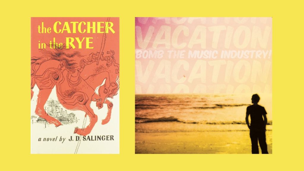 Left: The Catcher in the Rye Book Cover. Right: Vacation album cover.
