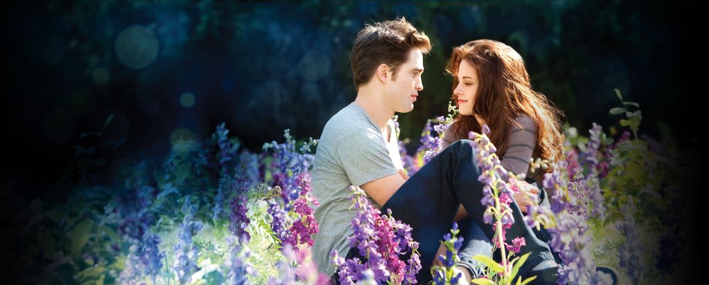 Bella and Edward in a meadow