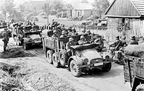 German troops invading Poland with jeeps