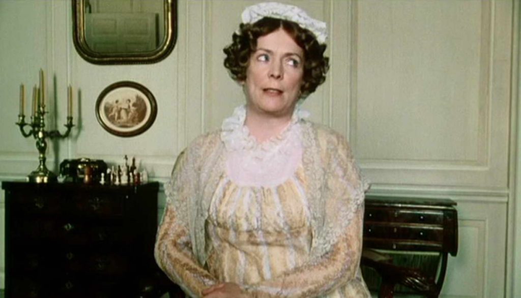 Mrs. Bennet played by Alison Steadman in Pride and Prejudice 1995