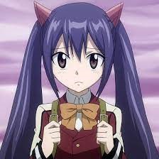 Wendy Marvell pouting surrounded by purple mist