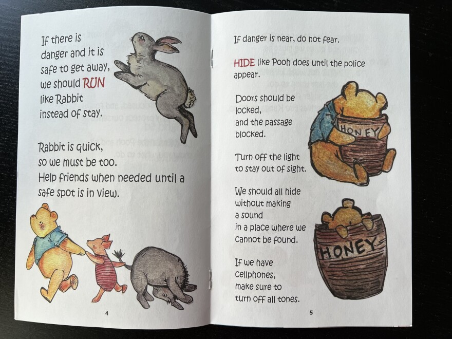 KMUW Winnie the Pooh illustration book used in Wichita schools to prepare the kids for crisis 