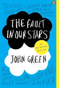 The Fault in Our Stars by John Green cover; two cloud shapes overlapping