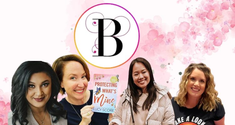 bloom books logo with authors: Lucy Scor, Kennedy Ryan, Meghan Quinn, and Ana Huang