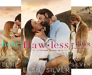 from left to right
heartless by elsie silver book cover
flawless by elsie silver book cover
powerless by elsie silver book cover
all covers have a man and woman hugging/touching/kissing