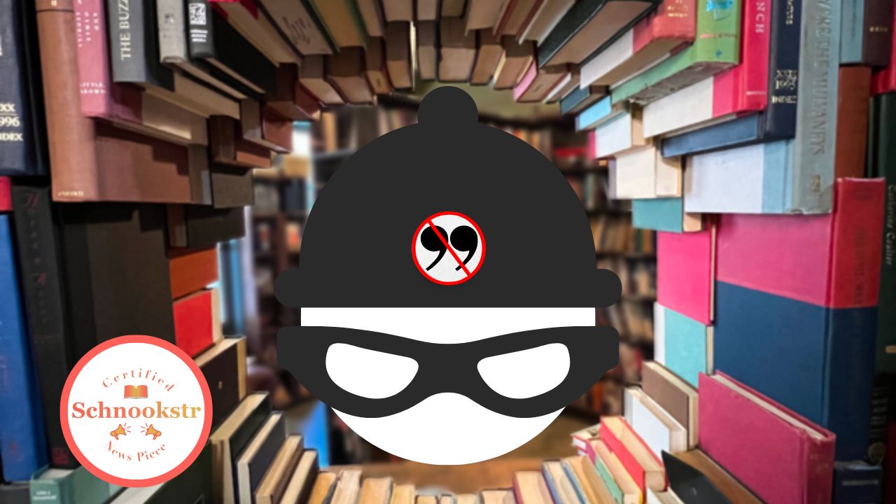 quote-bandit-with-insignia-on-cap-bookstore-background-schookstr-logo