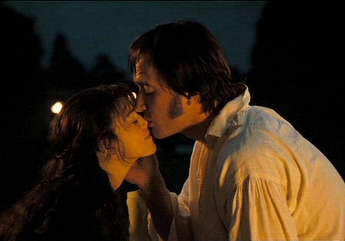 Darcy kissing Elizabeth from the 2005 version of Pride and Prejudice. 
