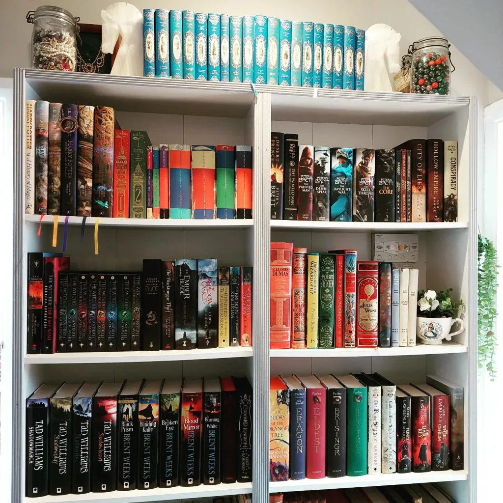 @fantasyphile photo of an organized bookshelf
