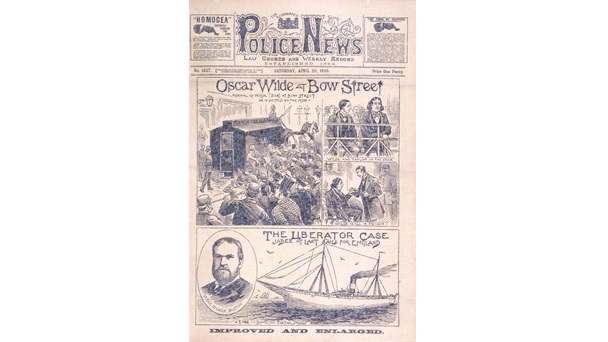Newspaper police news trial Oscar Wilde drawings