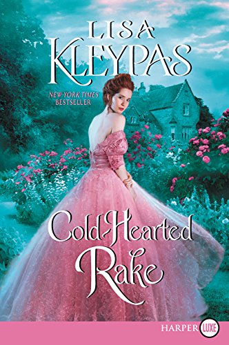 cold-hearted rake by lisa kleypas book cover - ginger girl in a pink ball gown 