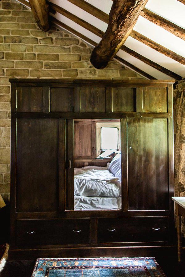 box bed and window at Ponden Hall