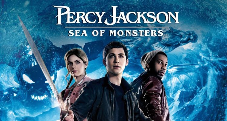 Annabeth, Percy, and Grover from the Sea of Monsters movie. Text above them says "Percy Jackson Sea of Monsters.