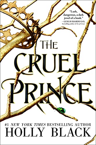 the cruel prince by holly black book cover
tree branches with a crown and emerald on them