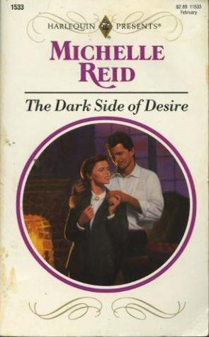the dark side of desire by michelle reid book cover
man standing behind woman holding her shoulder while she looks back and him holding his hand. They are in a room with a fireplace and window