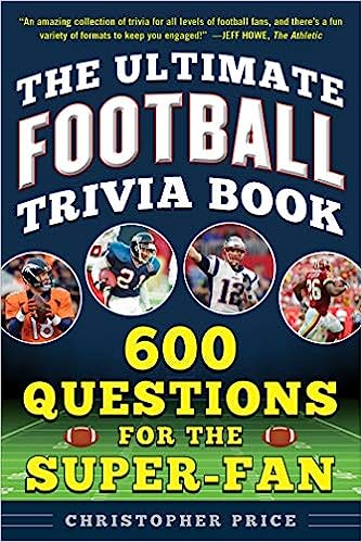 'The Ultimate Football Trivia Book' by Christopher Price book cover showing a football field with four pictures of football players