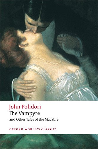 The Vampyre by John Polidori book cover featuring a man and woman kissing