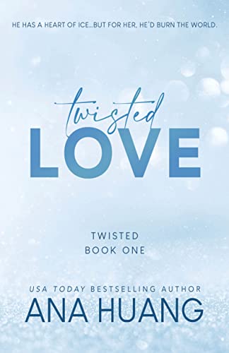 Twisted love by ana huang book cover 
blue background with white sparkles/light reflections