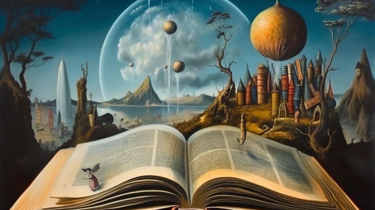 WonderRoot Open Book in which behinds it shows a magical Paradise