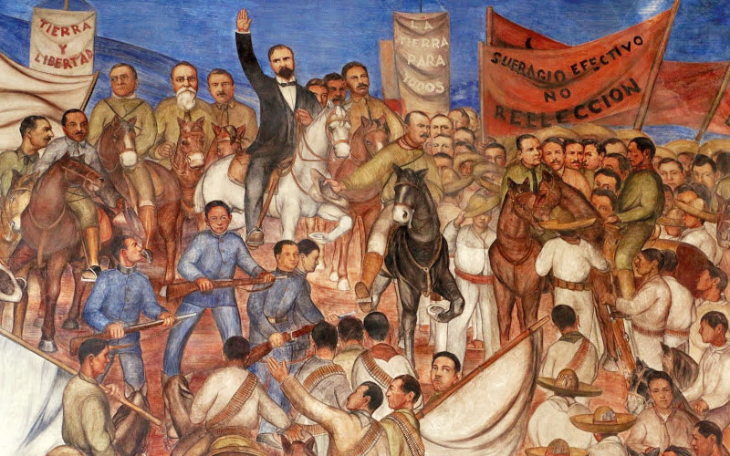 Tiyoli School Painting of the Mexican Revolution