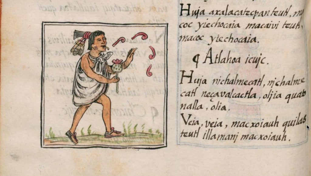 Psyche A Nahua man from the Florentine Codex the speech scrolls indicate speech or song