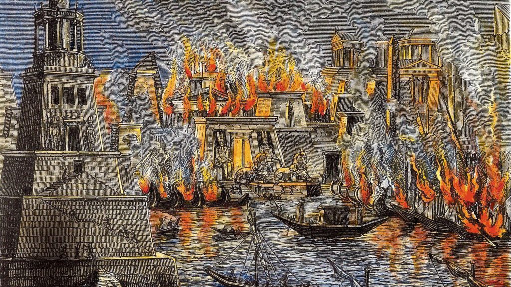 The Daily Beast Library of Alexandria Burning down by Julius Caesar