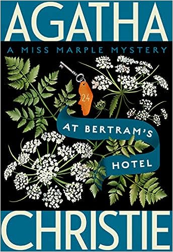 'At Bertram's Hotel' by Agatha Christie book cover with various herbs and a hotel key