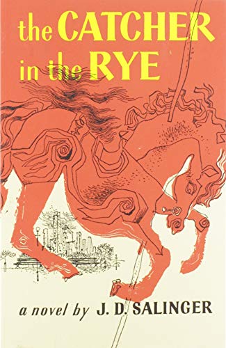 The Catcher in the Rye cover art. Illustration of an orange carousel horse.