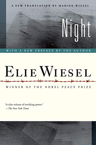 Night cover. Gray background with a white stripe and an illustration of a barbed wire.