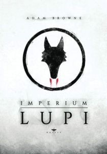 simply black wolf illustration with red fangs over light grey background imperium lupi book cover