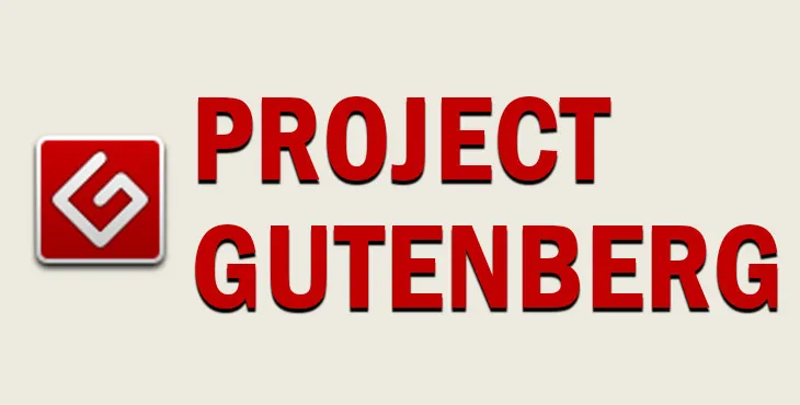 Project Gutenberg beige and red logo