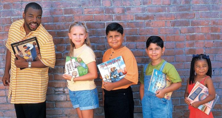 LeVar Burton with kids in Reading Rainbow promo