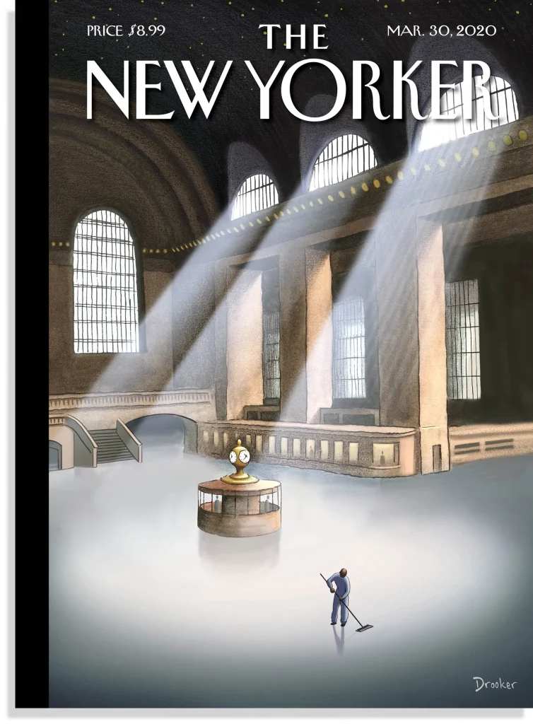 The New Yorker Magazine March 30, 2020 issue art design by Drooker