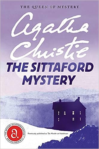 'The Sittaford Mystery' by Agatha Christie book cover with a large house with mountains behind it