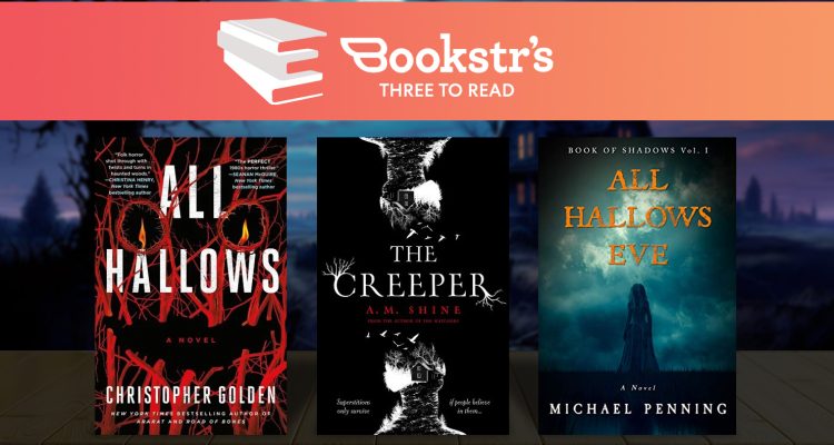 Three to read banner with three horror book covers atop it.