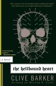 The Hellbound Heart By Clive Barker book cover with a skull 