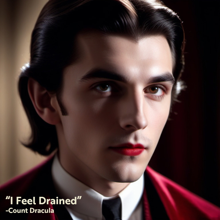 AI Yearbook photo of Dracula from Bram Stoker's novel Dracula